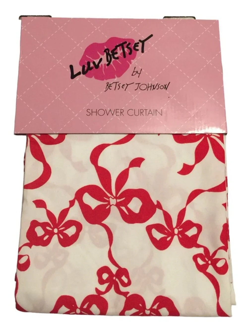 LUV BETSEY by Betsey Johnson Shower Curtain White with Red Bows